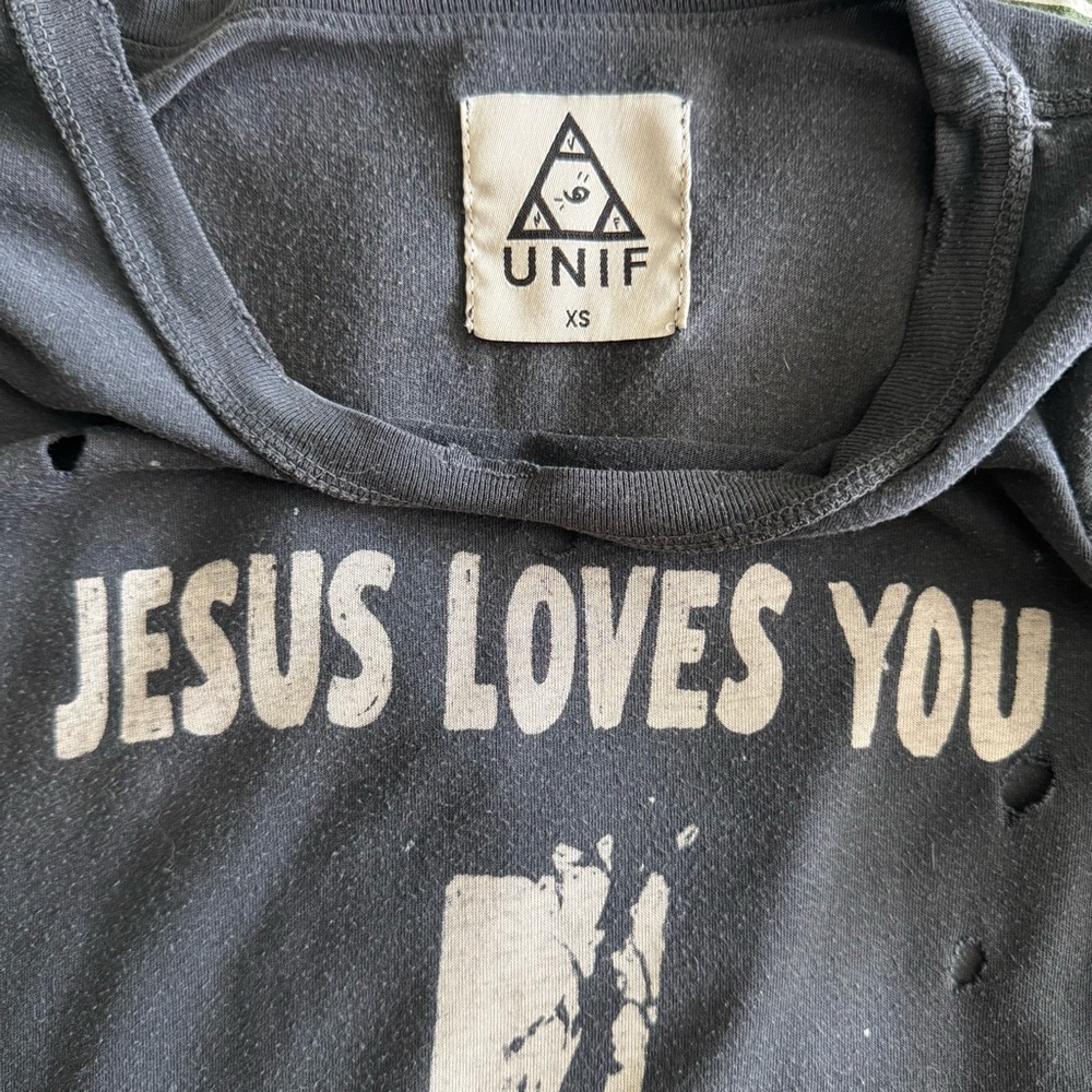 UNIF Black 'Jesus Loves You So I Don’t Have To’ tee - Picture 4 of 5